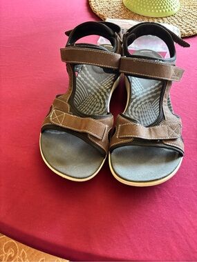 Cloudsteppers by Clarks Brown Adjustable Strap Sandals